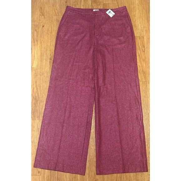 L’Agence Livvy Wool Blend Houndstooth Trouser in Metallic Pink and Black Size 18 - Picture 4 of 15